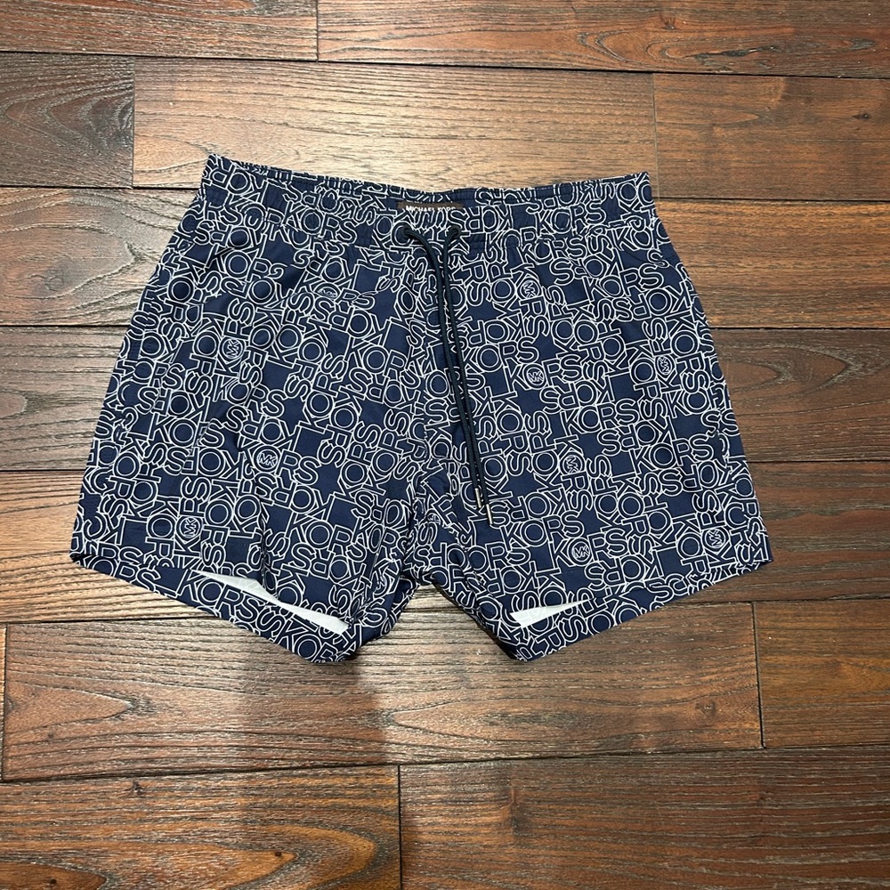 Michael Kors Dark Blue Patterned Swim Shorts